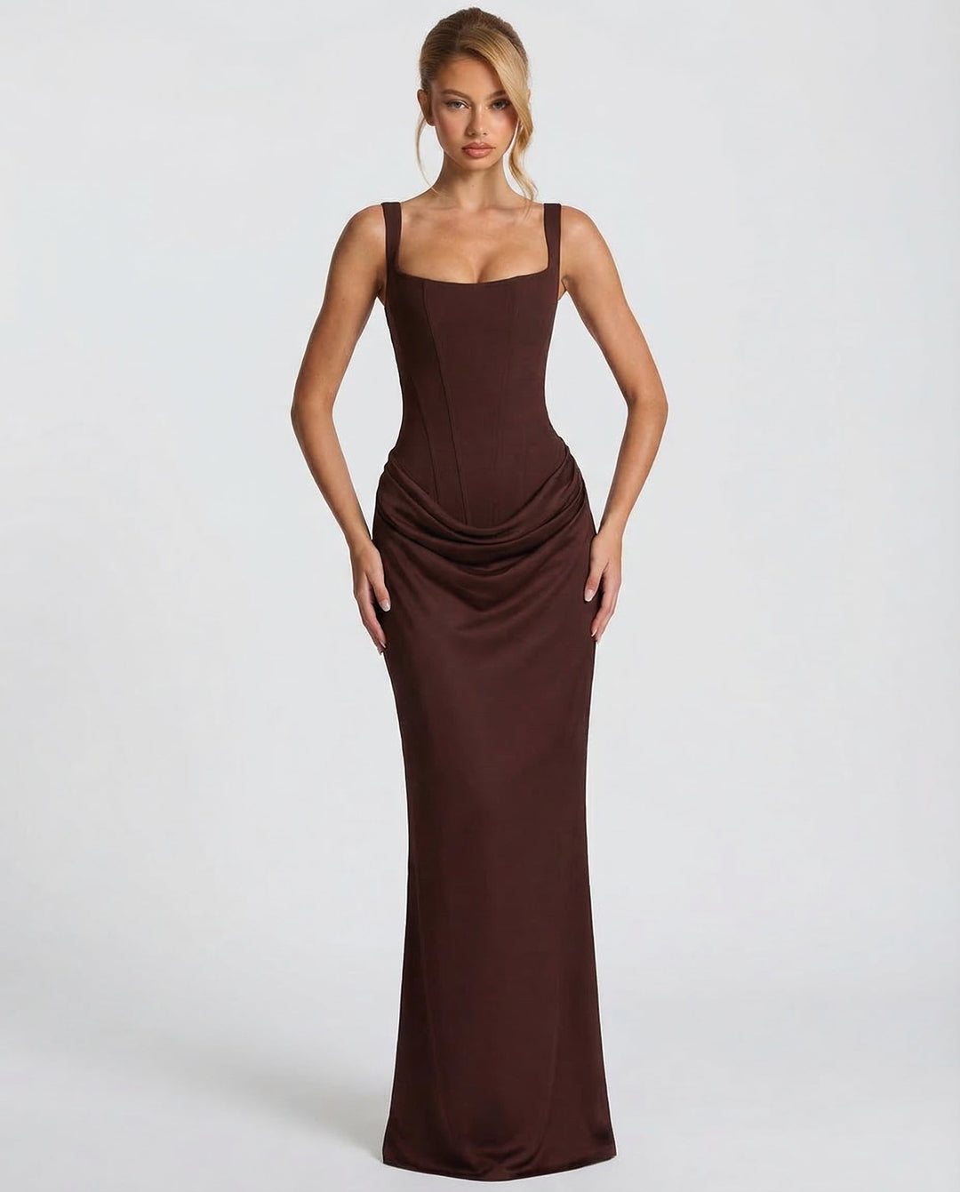 Alina | Women’s Maxi Dress with a Draped Cowl Neckline