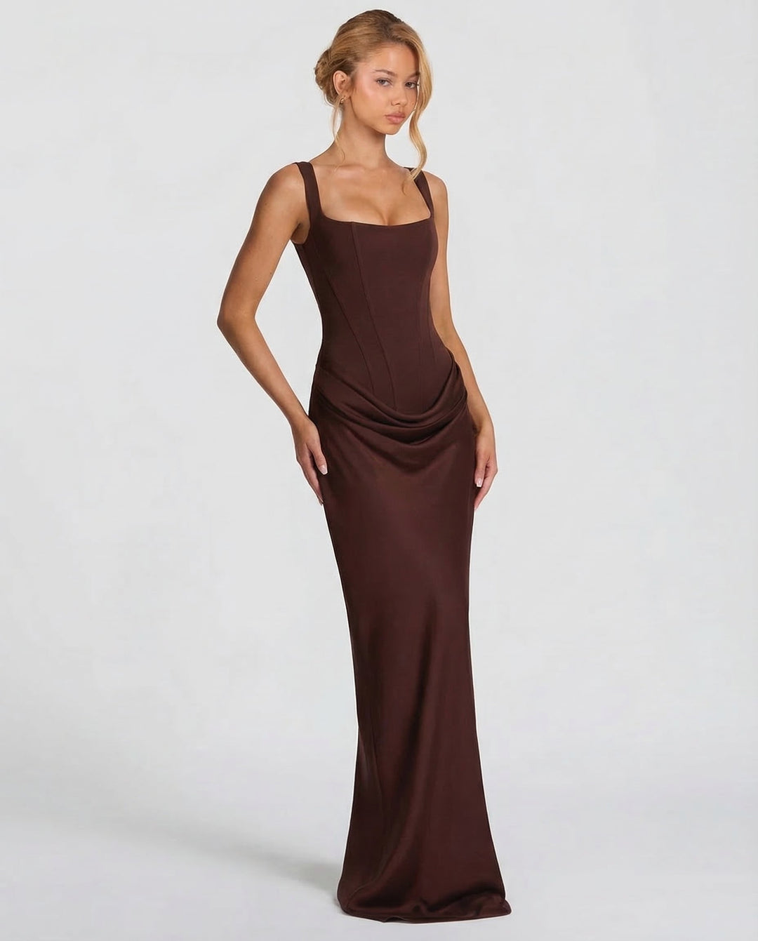 Alina | Women’s Maxi Dress with a Draped Cowl Neckline