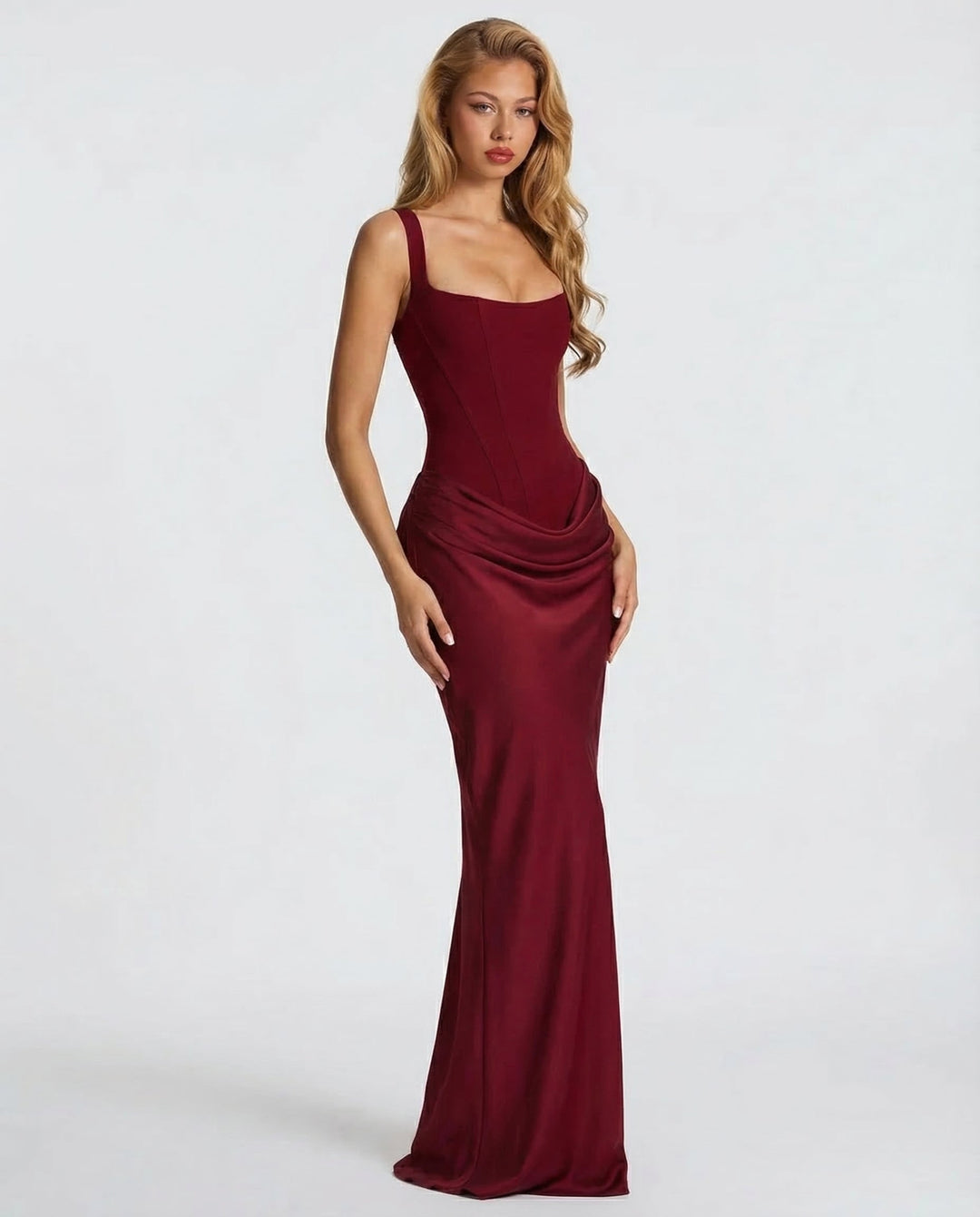 Alina | Women’s Maxi Dress with a Draped Cowl Neckline