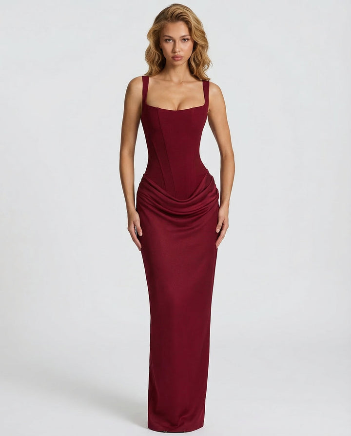 Alina | Women’s Maxi Dress with a Draped Cowl Neckline