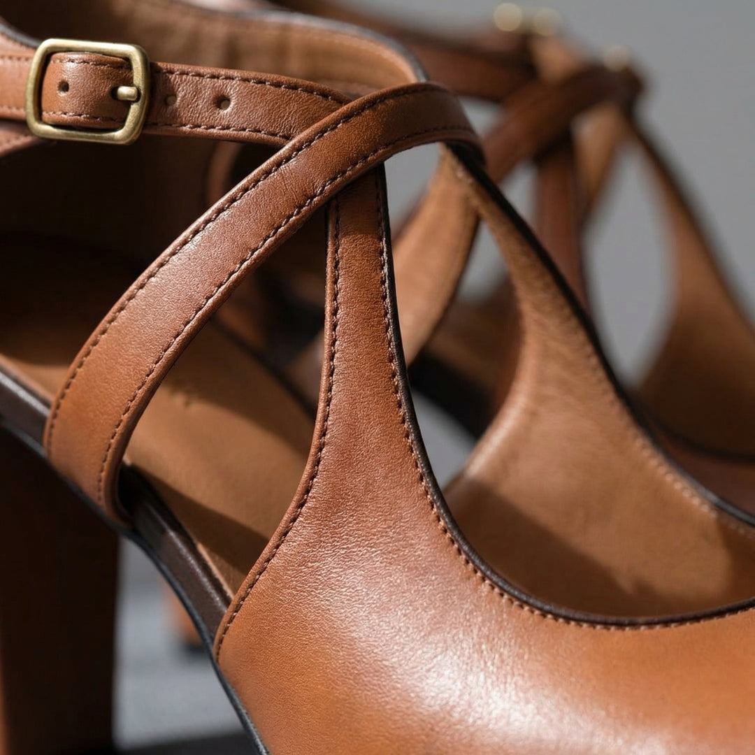 Elodie | Women’s Heeled Shoes with Tie Strap Detail