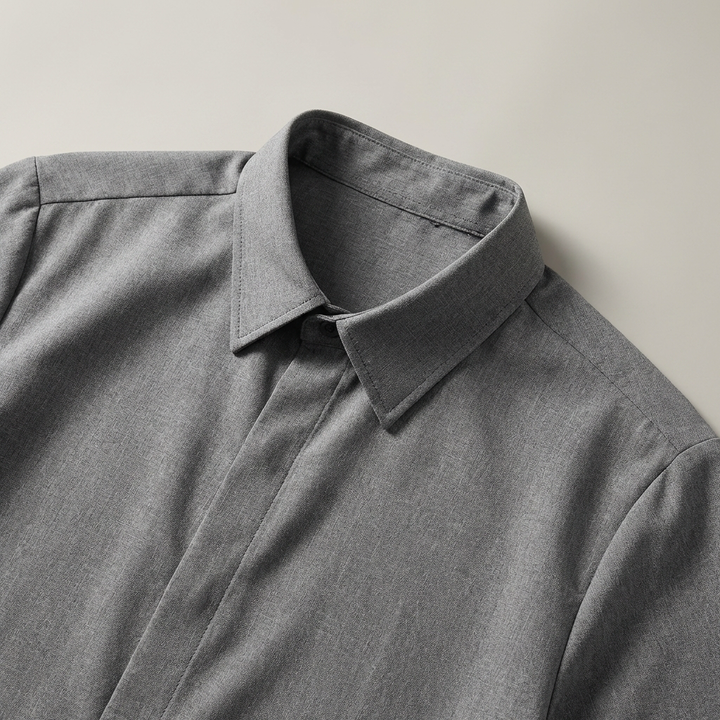 Niall | Men's Short Sleeve Shirt in Classic Grey