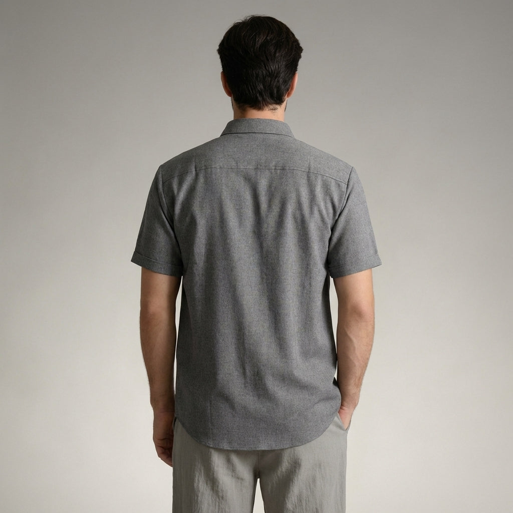 Niall | Men's Short Sleeve Shirt in Classic Grey
