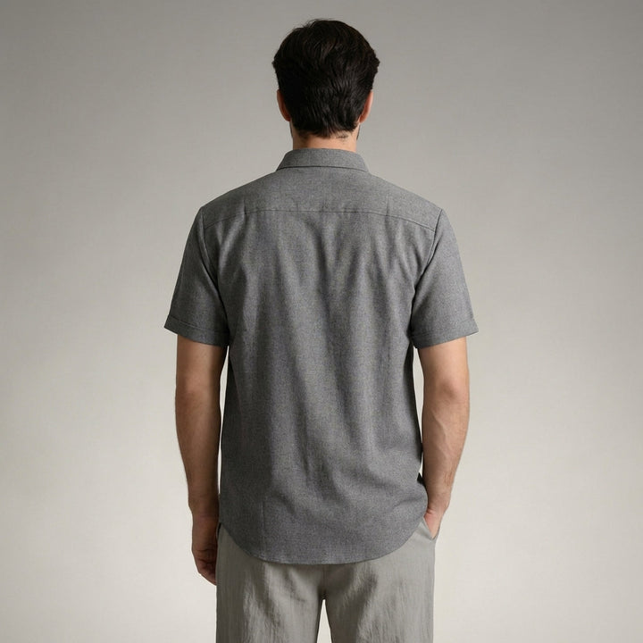 Niall | Men's Short Sleeve Shirt in Classic Grey