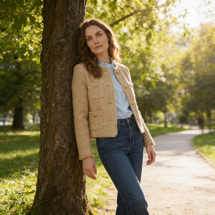 Celina | Women’s Textured Jacket with a Cropped Shape