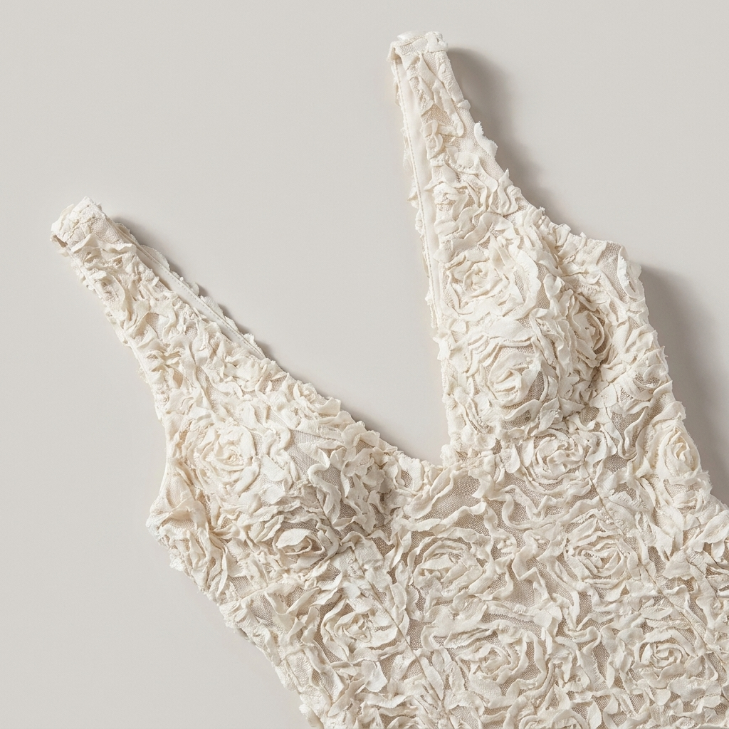 Vivienne | Women's Textured Evening Dress with Floral Detail
