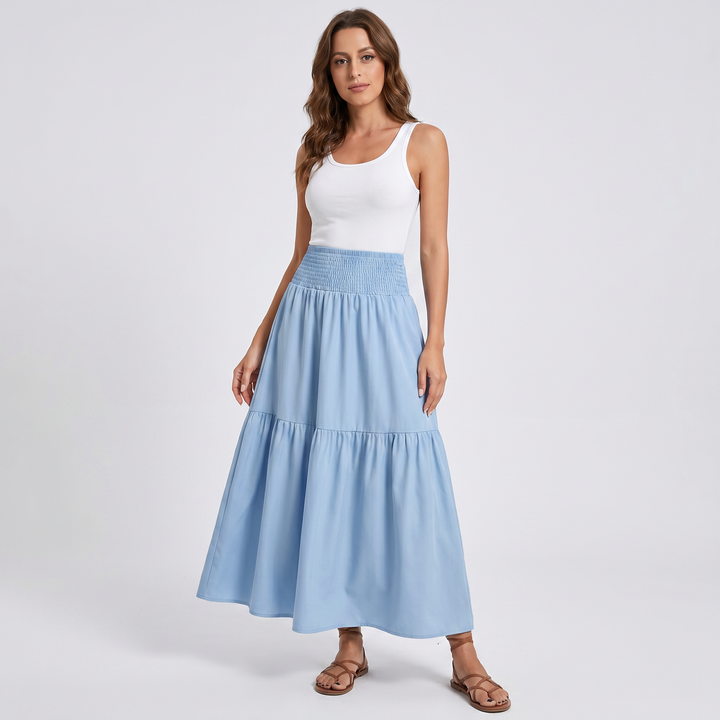 Wren | Women's Floral Smocked Maxi Skirt with Pockets