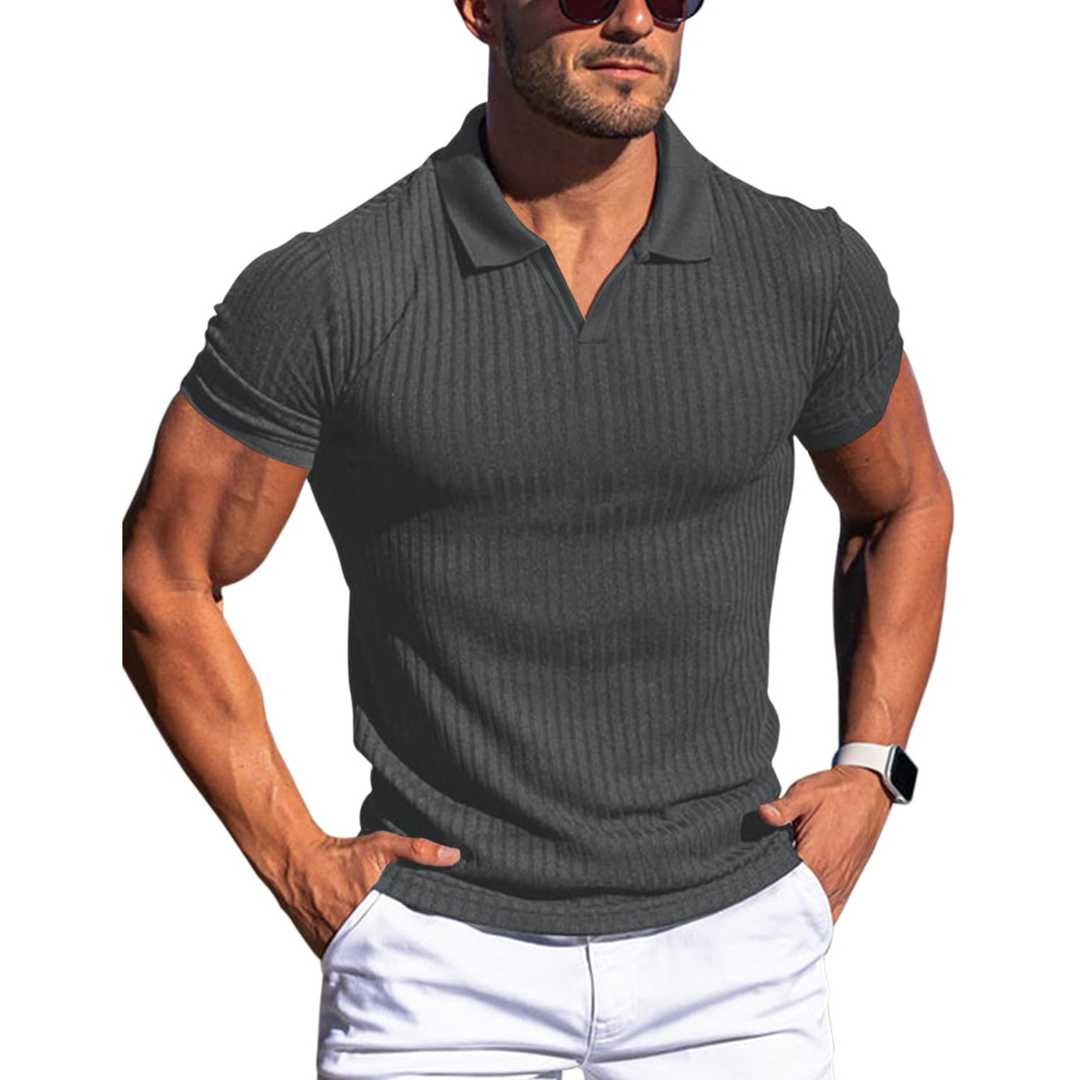 Stellan | Men's Ribbed Polo Shirt for Effortless Style