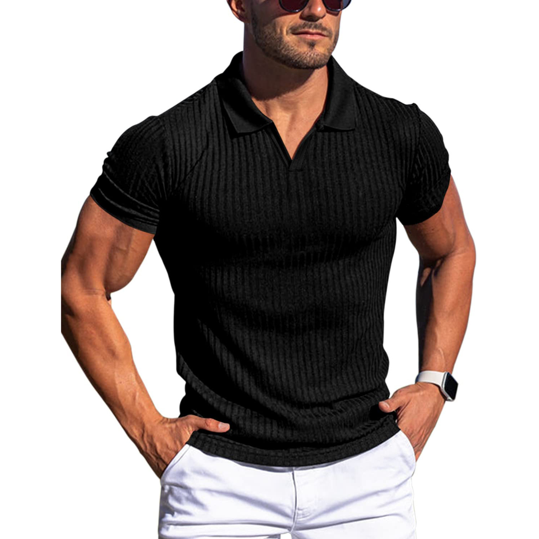 Stellan | Men's Ribbed Polo Shirt for Effortless Style