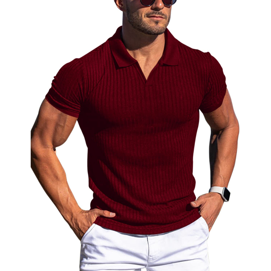 Stellan | Men's Ribbed Polo Shirt for Effortless Style