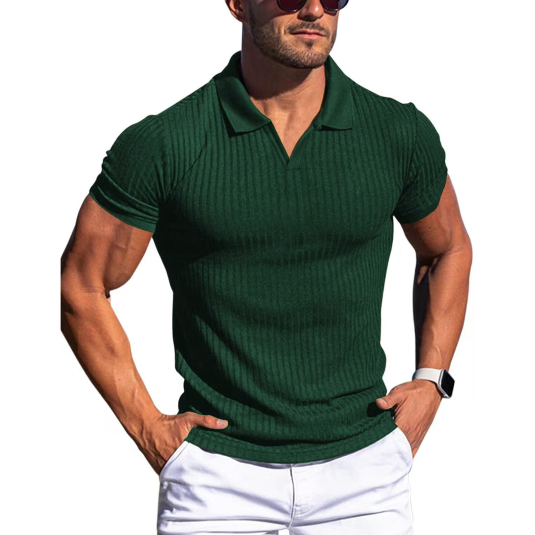 Stellan | Men's Ribbed Polo Shirt for Effortless Style