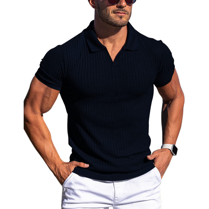 Stellan | Men's Ribbed Polo Shirt for Effortless Style