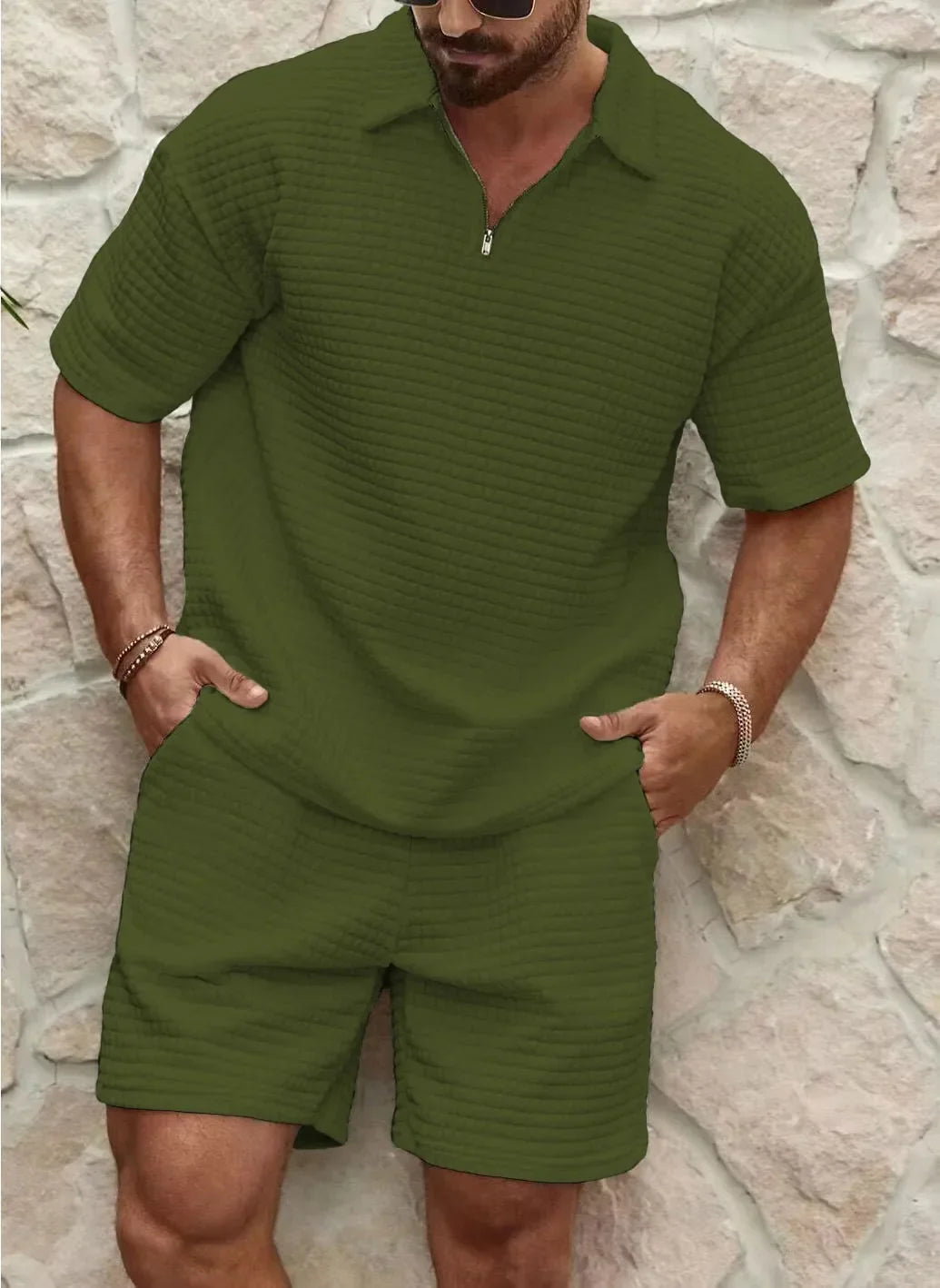 Jenson | Men's Textured Short Set for Casual Days