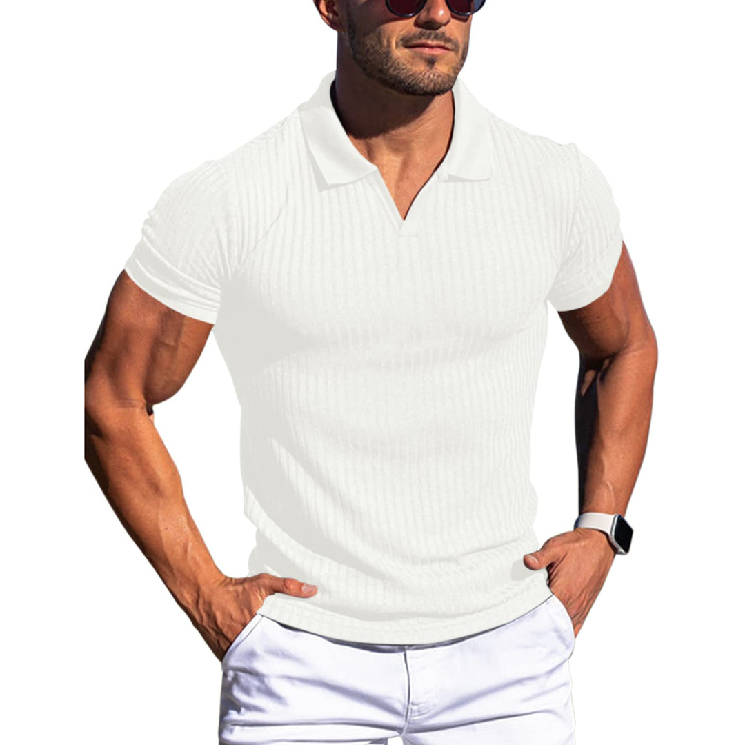 Stellan | Men's Ribbed Polo Shirt for Effortless Style