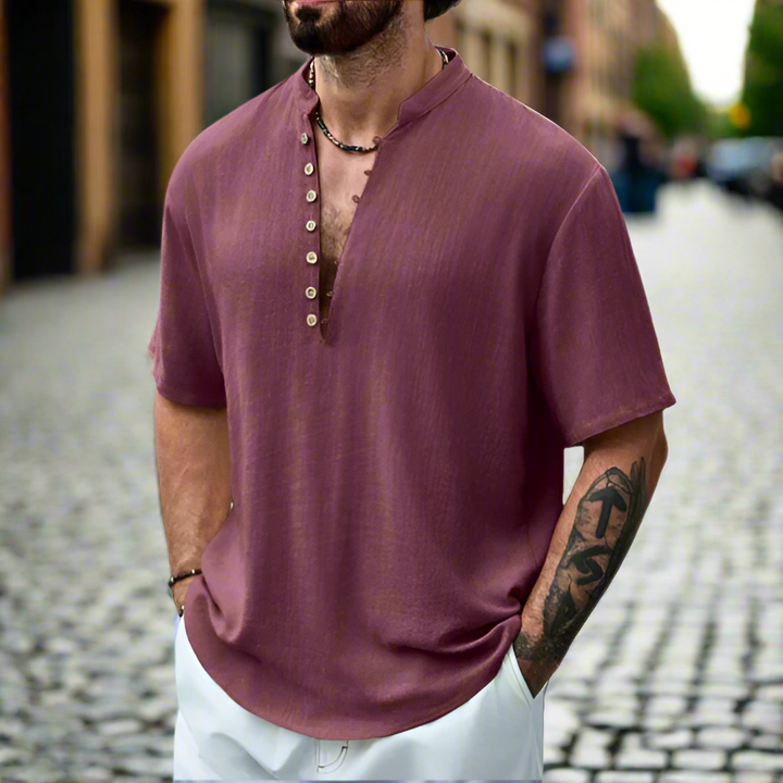 Roven | Men's Buttoned Henley for Casual Days
