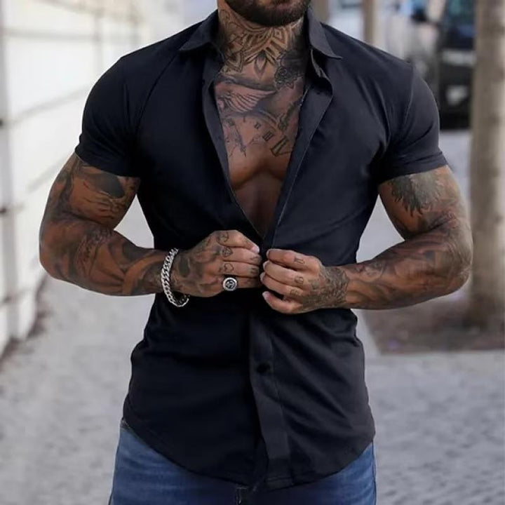 Rafael | Men's Short Sleeve Shirt with Bold Buttons