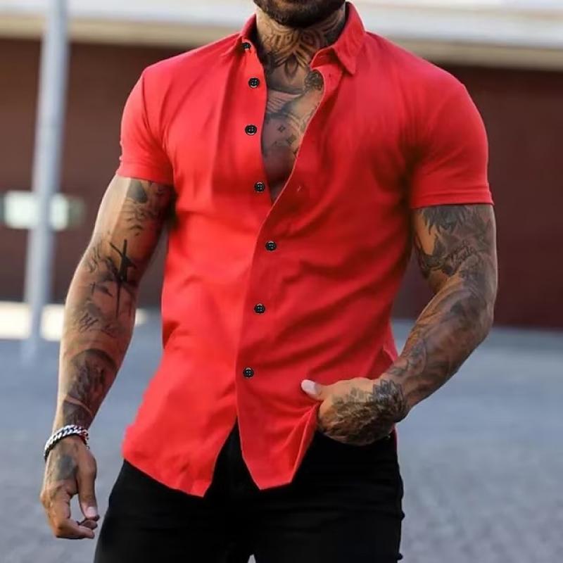 Rafael | Men's Short Sleeve Shirt with Bold Buttons