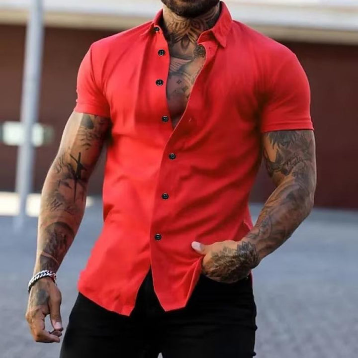 Rafael | Men's Short Sleeve Shirt with Bold Buttons