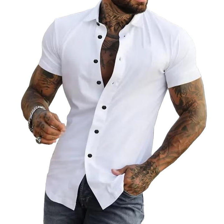 Rafael | Men's Short Sleeve Shirt with Bold Buttons