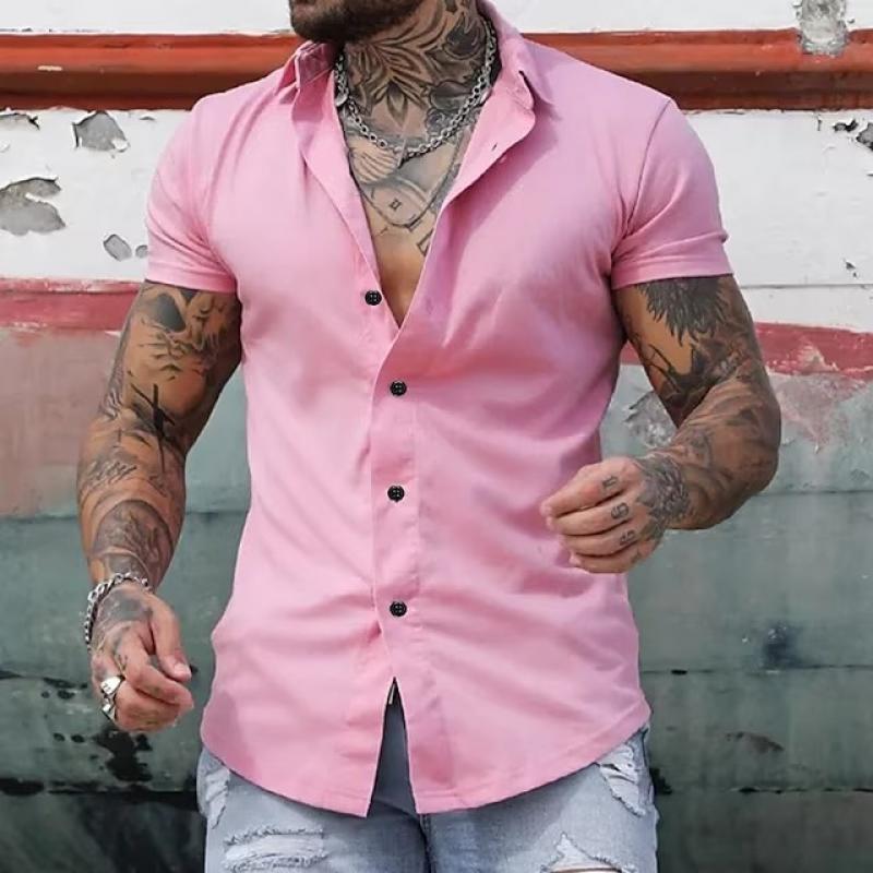 Rafael | Men's Short Sleeve Shirt with Bold Buttons