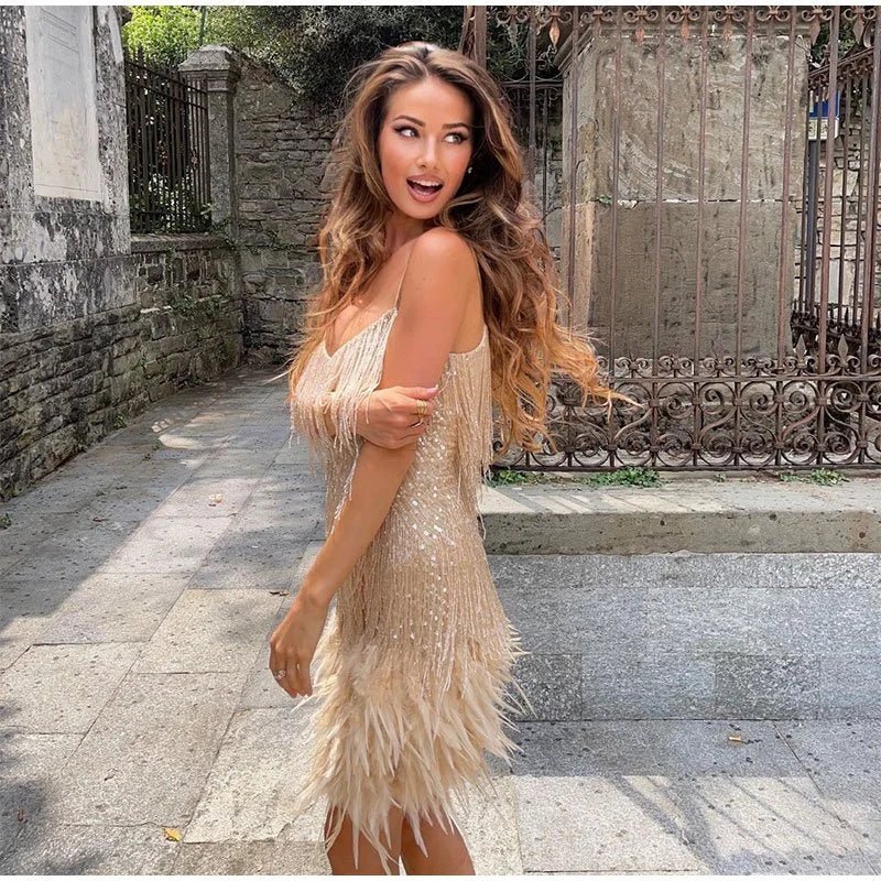 Cordelia | Women's Fringe Mini Dress for Evening Glamour