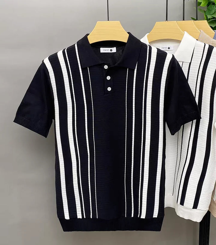 Jenson | Men's Polo Shirt with Vertical Stripes