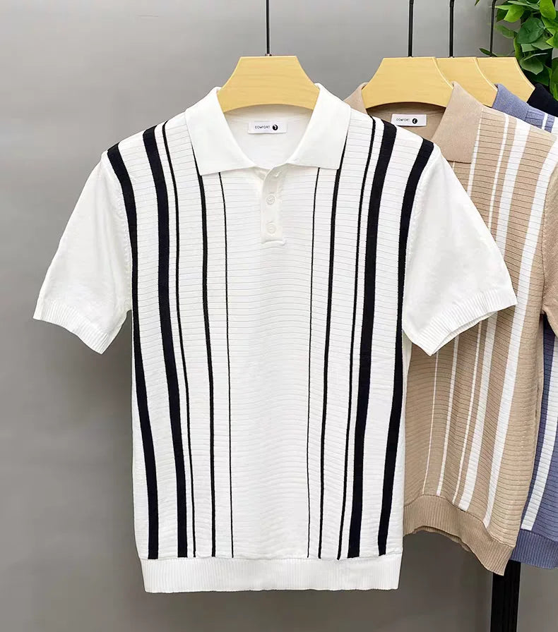 Jenson | Men's Polo Shirt with Vertical Stripes