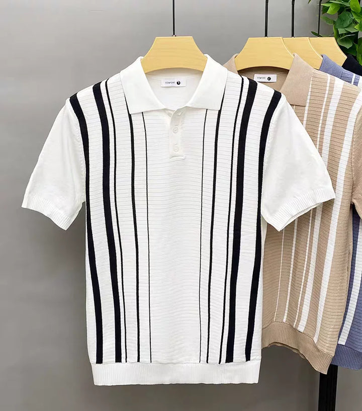 Jenson | Men's Polo Shirt with Vertical Stripes