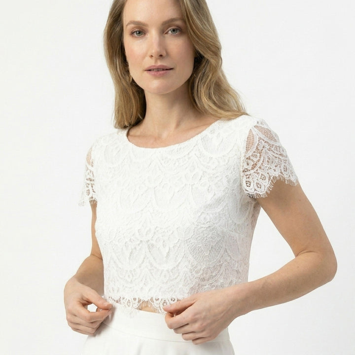 Margot | Women's Lace Two-Piece Bridal Gown in a Timeless Maxi Silhouette