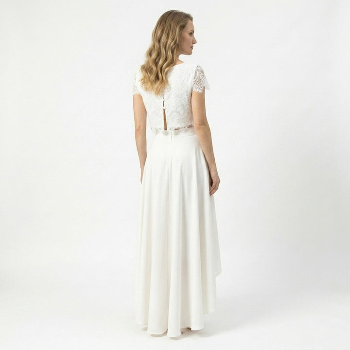 Margot | Women's Lace Two-Piece Bridal Gown in a Timeless Maxi Silhouette